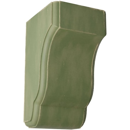 Ekena Millwork 3 1/2"W x 4"D x 6 1/2"H Capistrano Mission Wood Vintage Decor Corbel, Restoration Green CORWD03X04X06CPGR